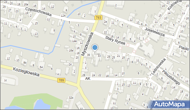 Żarki, Stary Rynek, 37, mapa Żarki