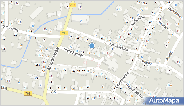 Żarki, Stary Rynek, 8, mapa Żarki