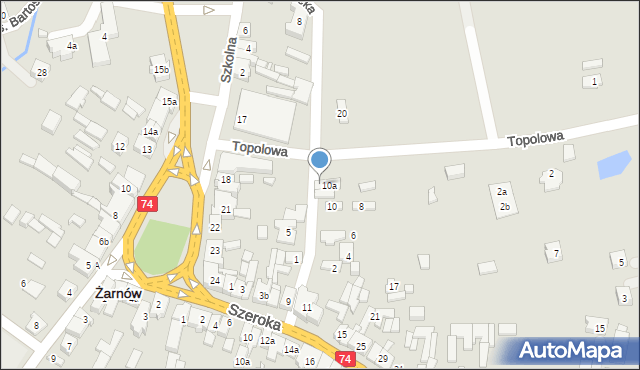 Żarnów, Strażacka, 14, mapa Żarnów