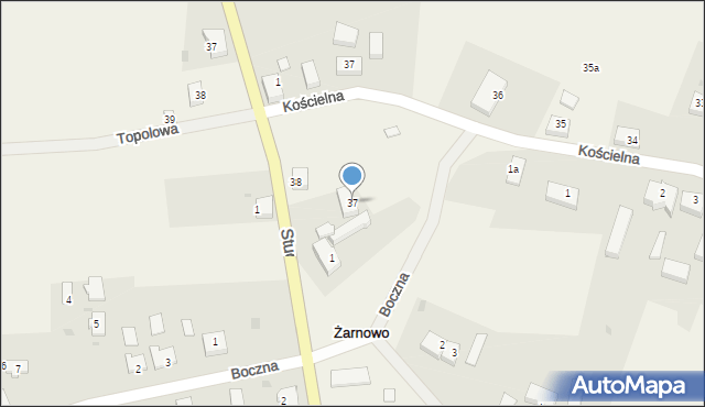 Żarnowo, Studencka, 37, mapa Żarnowo
