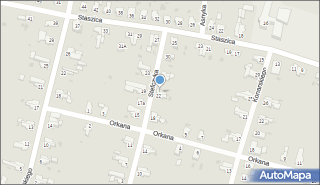 Żary, Stefczyka, 24, mapa Żary