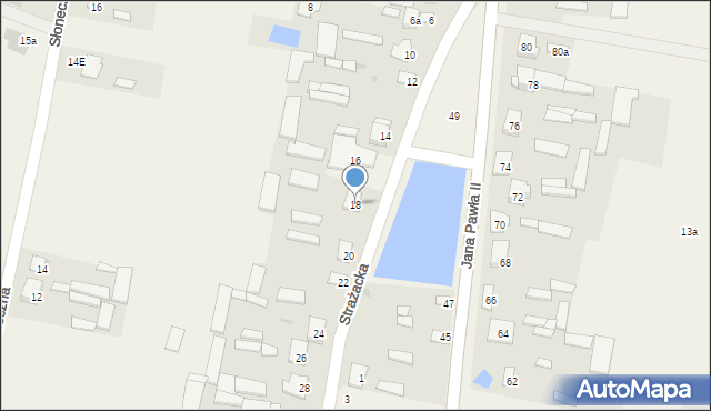 Zatory, Strażacka, 18, mapa Zatory