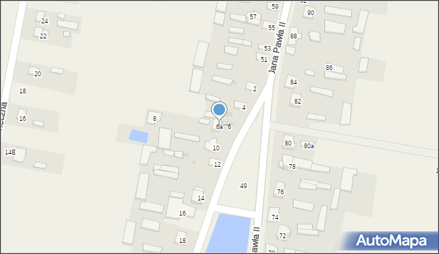 Zatory, Strażacka, 6a, mapa Zatory