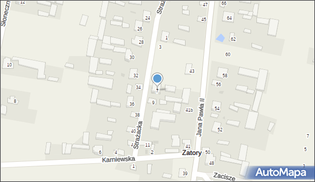 Zatory, Strażacka, 7, mapa Zatory