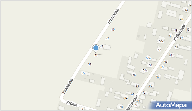 Zawada, Strażacka, 51, mapa Zawada