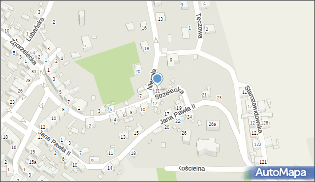 Zawidów, Strzelecka, 11, mapa Zawidów