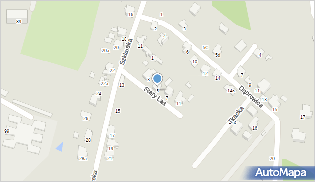 Zawiercie, Stary Las, 5, mapa Zawiercie