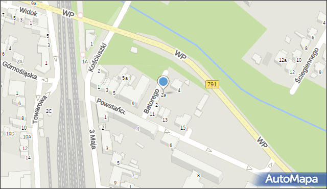 Zawiercie, Stefana Batorego, 2a, mapa Zawiercie