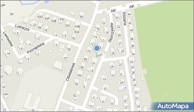 Zawiercie, Storczyków, 13, mapa Zawiercie