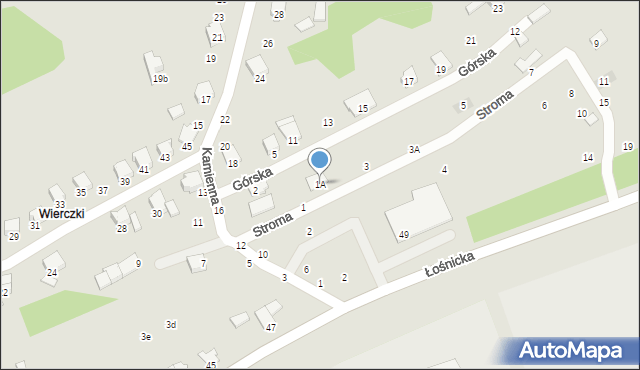 Zawiercie, Stroma, 1A, mapa Zawiercie