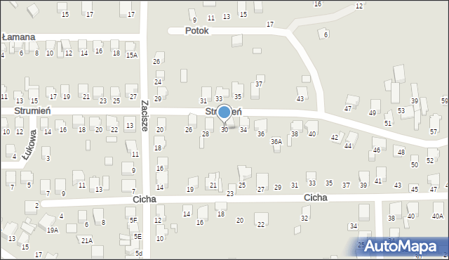 Zawiercie, Strumień, 30, mapa Zawiercie