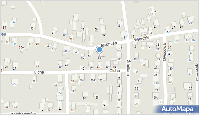 Zawiercie, Strumień, 54, mapa Zawiercie