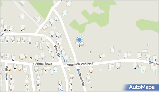 Zawiercie, Strumień-Wierczki, 1, mapa Zawiercie