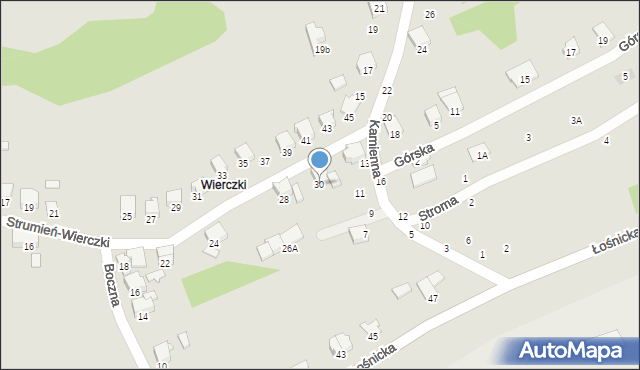 Zawiercie, Strumień-Wierczki, 30, mapa Zawiercie