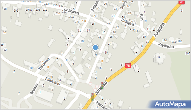 Zawiercie, Staromiejska, 9, mapa Zawiercie