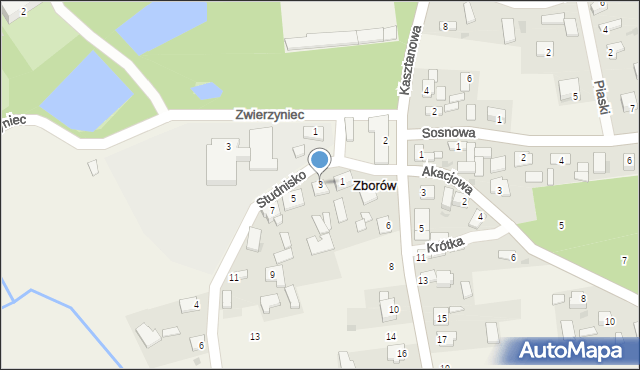 Zborów, Studnisko, 3, mapa Zborów