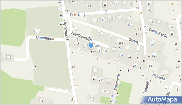 Zbylitowska Góra, Styczna, 3, mapa Zbylitowska Góra