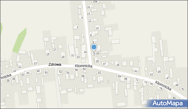 Zdrowa, Strażacka, 2, mapa Zdrowa