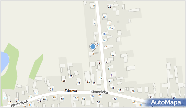 Zdrowa, Strażacka, 3, mapa Zdrowa