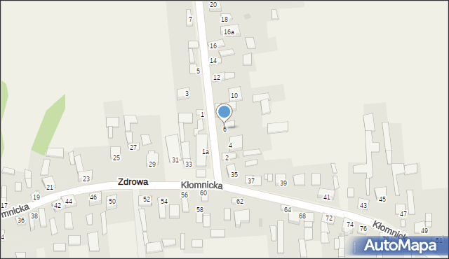 Zdrowa, Strażacka, 6, mapa Zdrowa