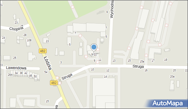 Zduńska Wola, Struga Andrzeja, 9-11, mapa Zduńska Wola