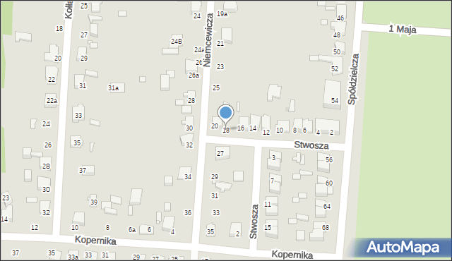 Zduńska Wola, Stwosza Wita, 18, mapa Zduńska Wola