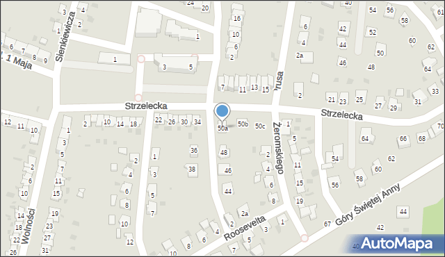 Zdzieszowice, Strzelecka, 50a, mapa Zdzieszowice