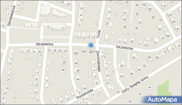 Zdzieszowice, Strzelecka, 50c, mapa Zdzieszowice