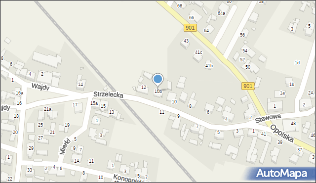 Żędowice, Strzelecka, 10b, mapa Żędowice