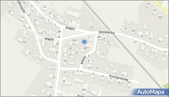 Żędowice, Strzelecka, 19, mapa Żędowice
