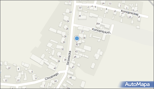 Żędowice, Strzelecka, 41, mapa Żędowice