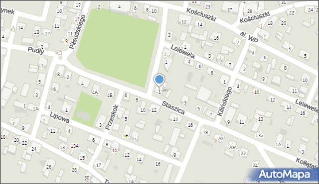 Żelechów, Staszica Stanisława, 1, mapa Żelechów