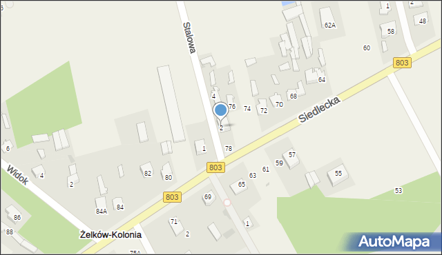 Żelków-Kolonia, Stalowa, 2, mapa Żelków-Kolonia