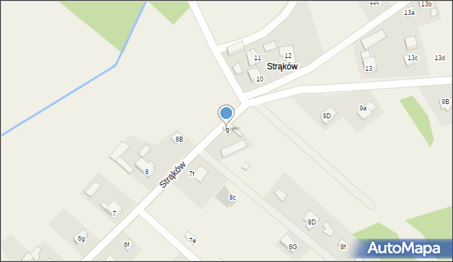 Zendek, Strąków, 9, mapa Zendek