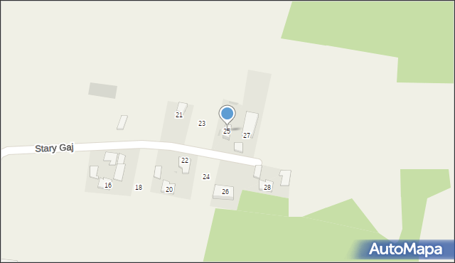 Żerkowice, Stary Gaj, 25, mapa Żerkowice