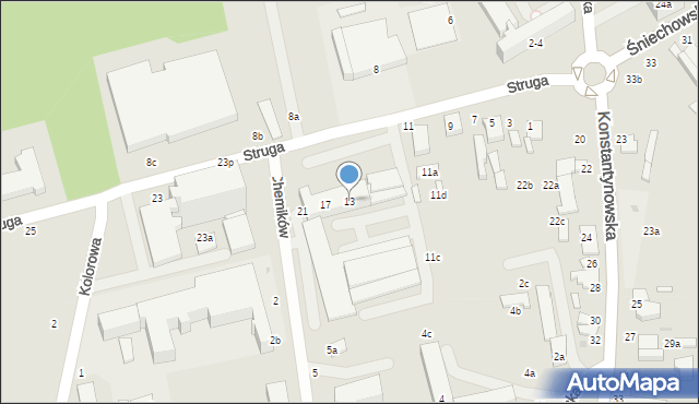 Zgierz, Struga Andrzeja, 13, mapa Zgierz