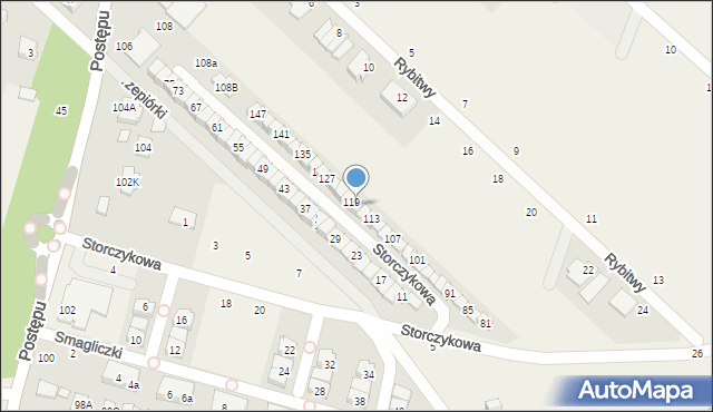 Zgorzała, Storczykowa, 117, mapa Zgorzała