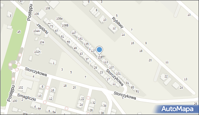 Zgorzała, Storczykowa, 119, mapa Zgorzała