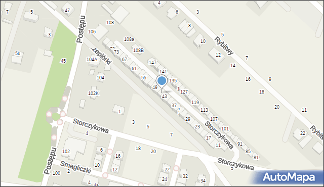 Zgorzała, Storczykowa, 45, mapa Zgorzała
