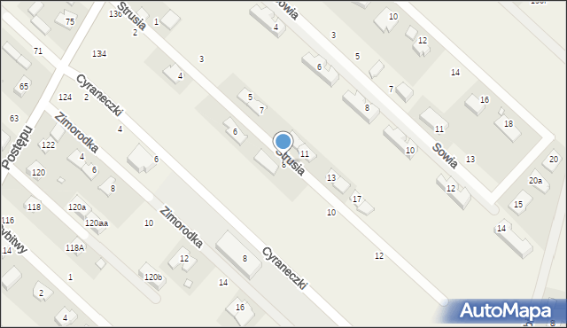 Zgorzała, Strusia, 8, mapa Zgorzała