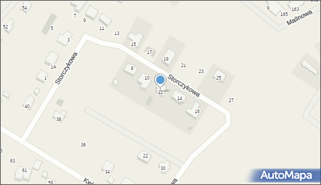 Zieleniewo, Storczykowa, 12, mapa Zieleniewo