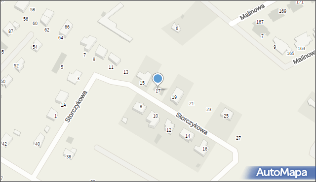 Zieleniewo, Storczykowa, 17, mapa Zieleniewo