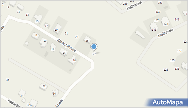 Zieleniewo, Storczykowa, 27, mapa Zieleniewo