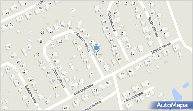 Zielona Góra, Storczykowa, 6, mapa Zielona Góra