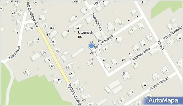 Zielona Góra, Strzeleckiego Pawła, 16, mapa Zielona Góra