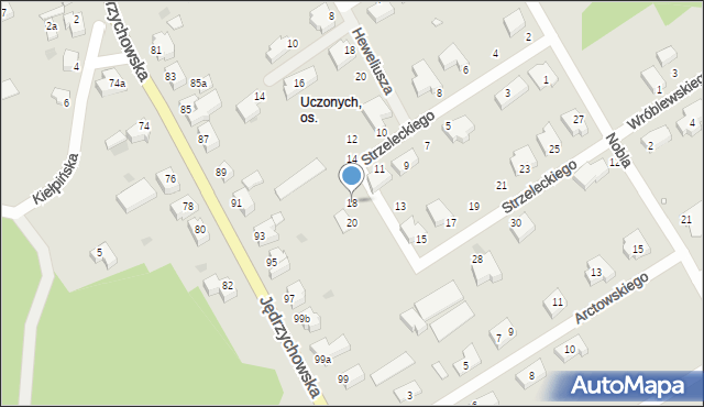 Zielona Góra, Strzeleckiego Pawła, 18, mapa Zielona Góra