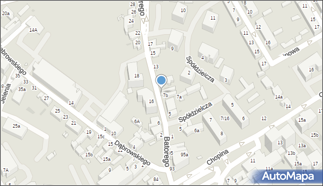 Zielona Góra, Stefana Batorego, 9, mapa Zielona Góra