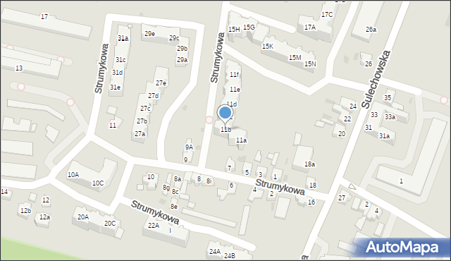 Zielona Góra, Strumykowa, 11b, mapa Zielona Góra