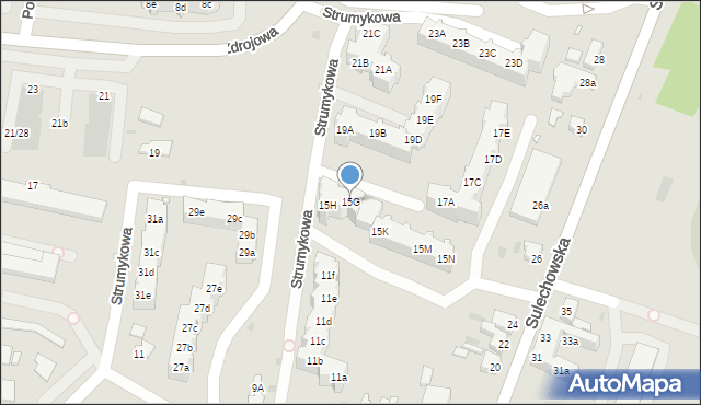 Zielona Góra, Strumykowa, 15G, mapa Zielona Góra