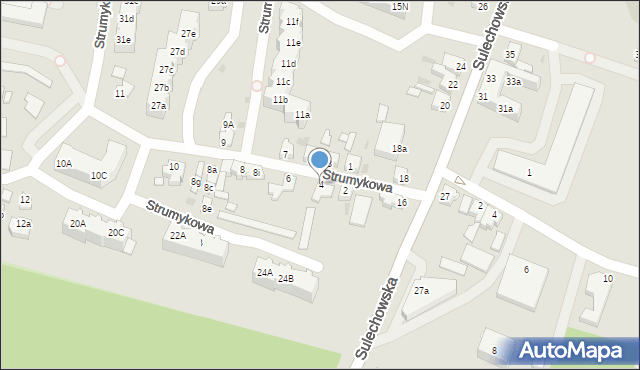 Zielona Góra, Strumykowa, 4, mapa Zielona Góra